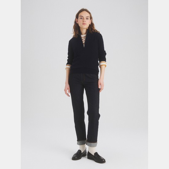 Aigle The Essential Stand-up-collar Jumper, Made From 100% Rws-certified Wool Jumpers Women Black ZA